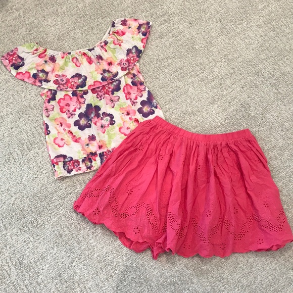 Justice Other - Justice floral top Cherokee skirt size 14-16